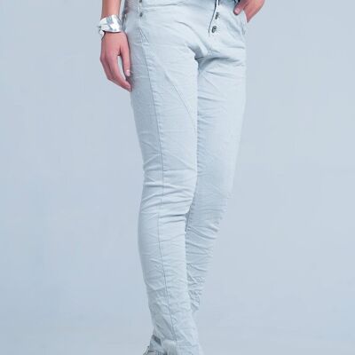 Graue Boyfriend-Jeans mit niedrigem Bund