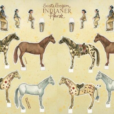 Handicraft sheet Indian horses