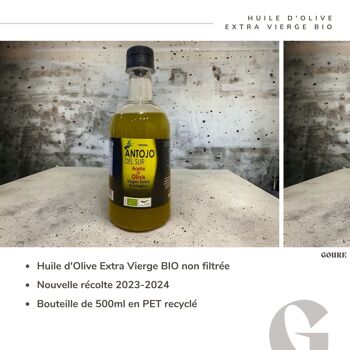 Nouvelle récolte 23-24 : Huile d'Olive Extra Vierge Bio (500ml) 2