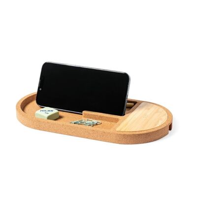 10W Cork and Bamboo Wireless Organizer Charger