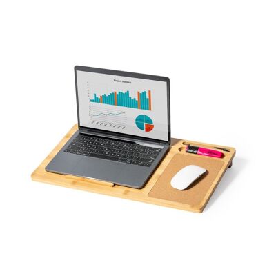 Multifunction Computer Stand in Bamboo and Cork