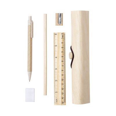 Wooden Pencil Case with Ecological Accessories