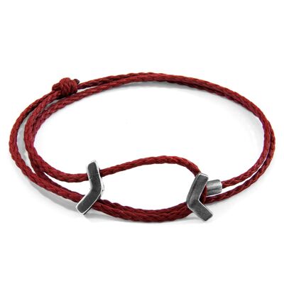Bracelet SKINNY en argent et corde William rouge bordeaux