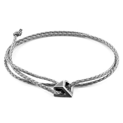 Classic Grey Arthur Silver and Rope SKINNY Bracelet