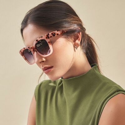 Lunettes de soleil carrées élégantes bicolores