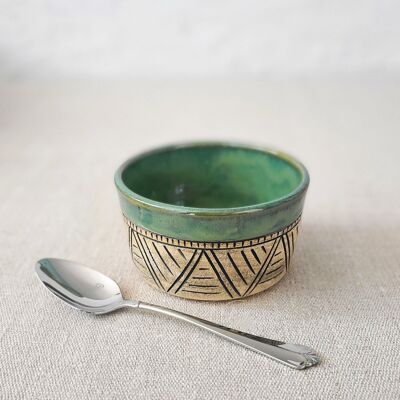 Alpine Green Classic Carved Side Bowl