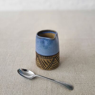 Mini jarra tallada rústica azul malaquita