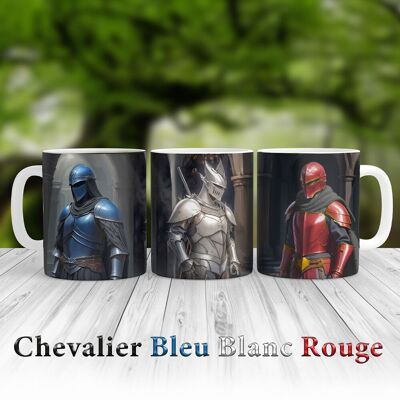 Knight mug blue white red