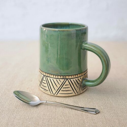 Alpine Green Classic Carved Pint Mug