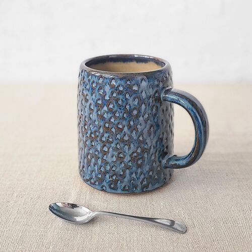 Nebula Blue Rustic Textured Pint Mug