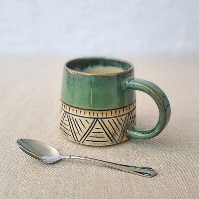 Tasse standard sculptée classique vert alpin