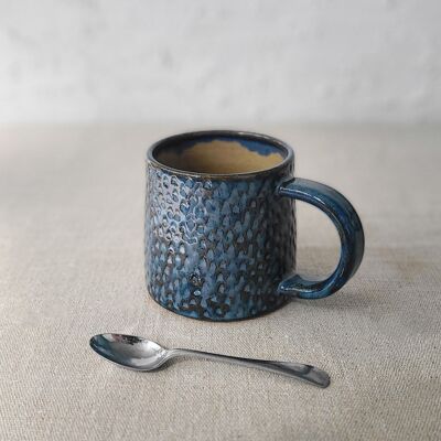 Tasse standard texturée rustique bleu nébuleuse