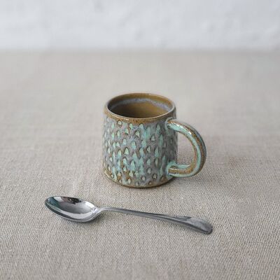 Tasse à expresso texturée rustique verte Borealis