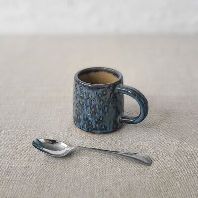 Tasse à expresso texturée rustique bleue Nebula