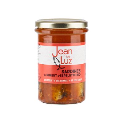 Sardines in olive oil and organic AOP Espelette pepper - 270gr