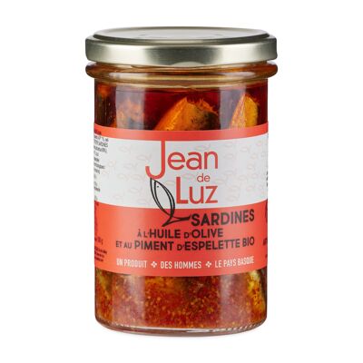Sardine biologiche in olio d'oliva e peperoncino d'Espelette DOP - 270 g