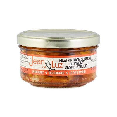 Albacore tuna fillet in olive oil and organic PDO Espelette pepper - 140gr