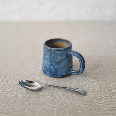 Tasse à expresso rustique bleu malachite