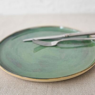 Assiette plate classique vert alpin