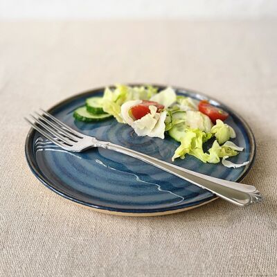 Assiette latérale classique bleu nébuleuse