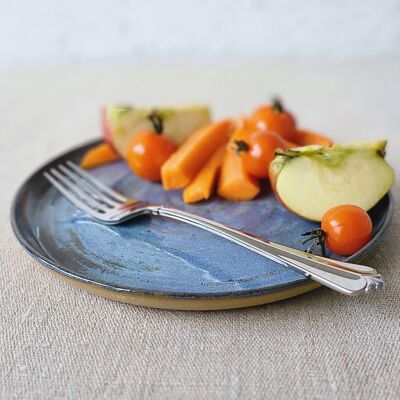 Assiette latérale rustique bleu ciel