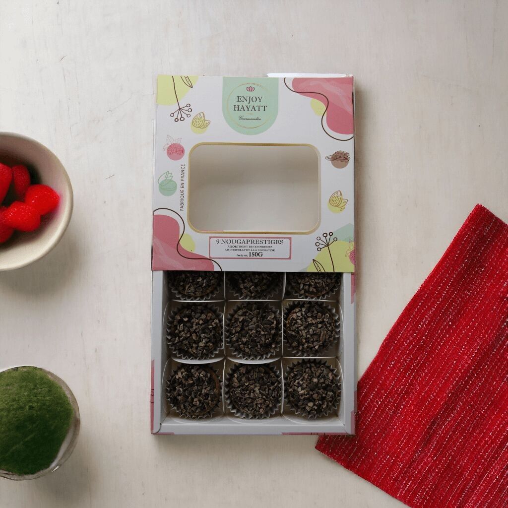 ASSORTMENT OF CHOCOLATE AND NOUGATINE CONFECTIONS