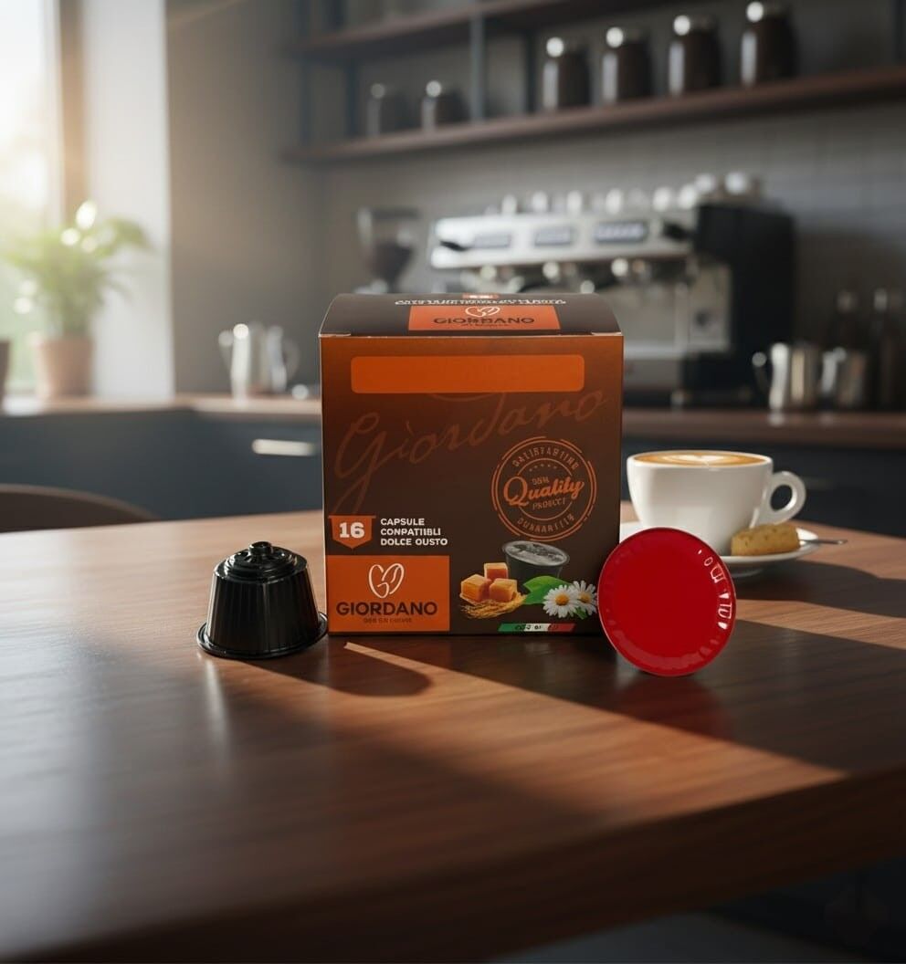 Löslich aus 16 kompatiblen Kapseln Dolce Gusto Schokoladenaroma ohne Laktose