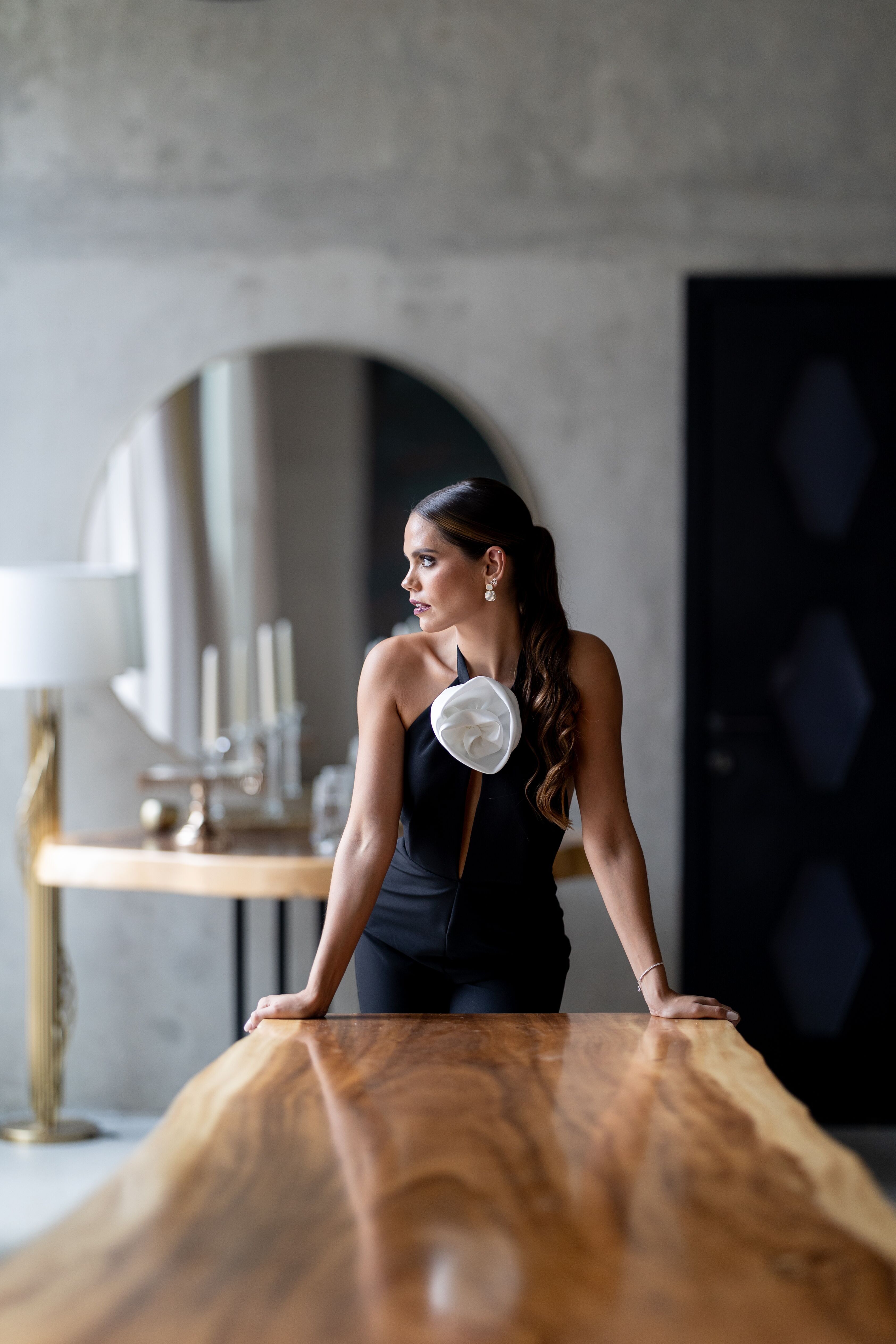 BLACK JUMPSUIT FLOWER