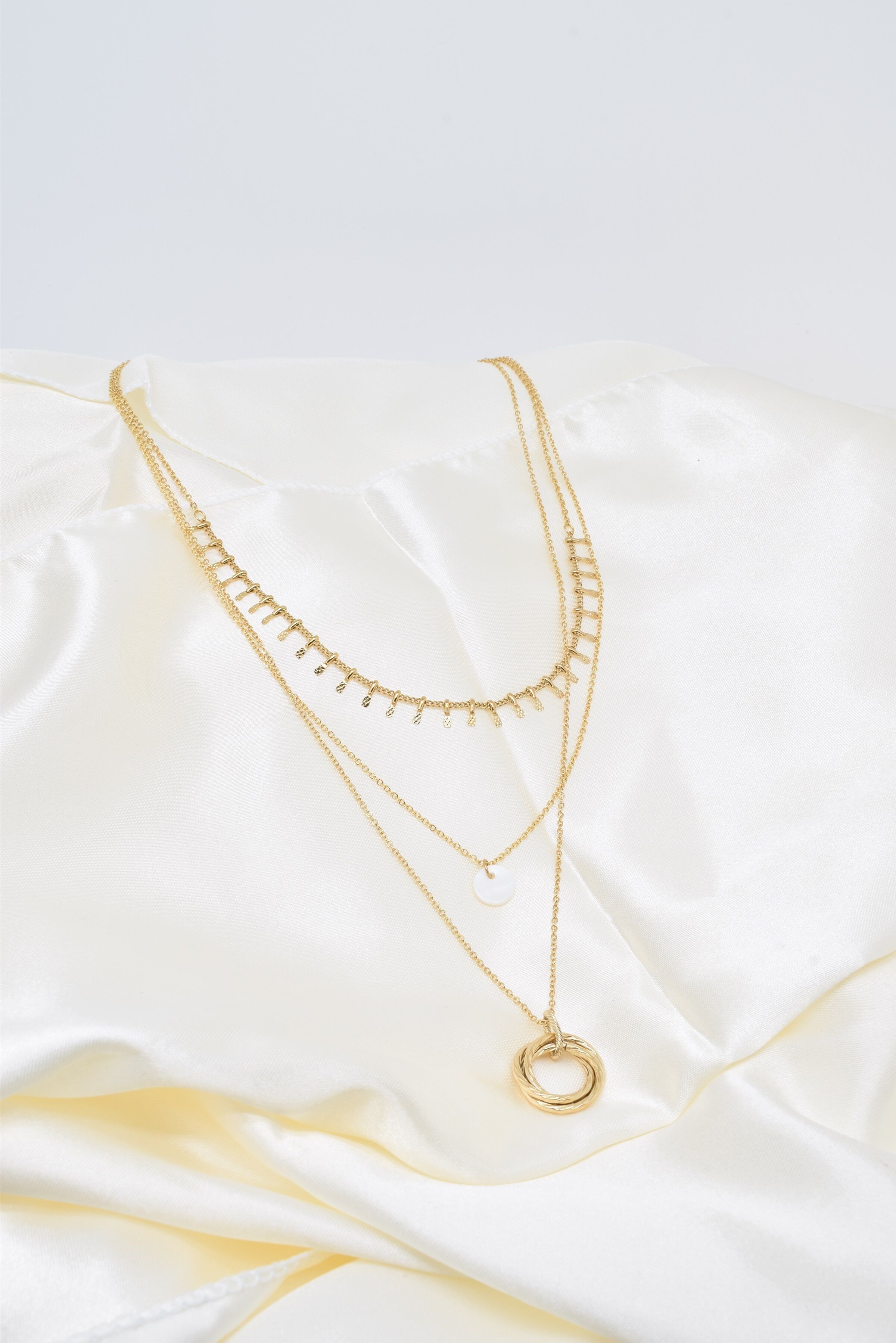 Collier trois rangs en acier inoxydable - BJ210165OR