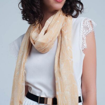 Yellow scarf with leopard print