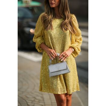 Robe jaune à sequins 4