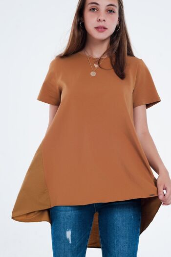 Robe t-shirt marron 1