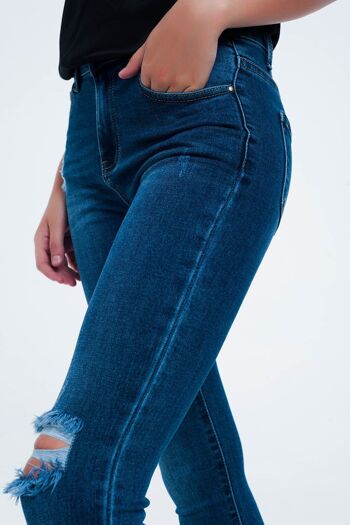 Jean skinny d'aspect vieilli, délavage moyen 2