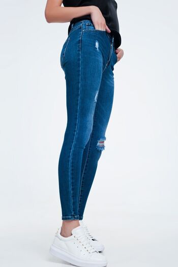 Jean skinny d'aspect vieilli, délavage moyen 5