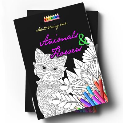 Livre de coloriage - Mandalas d'animaux et de fleurs