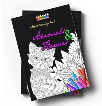 Livre de coloriage - Mandalas d'animaux et de fleurs 1