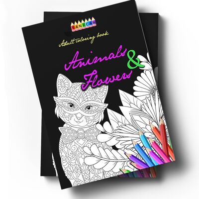 Libro da colorare - Mandala di animali e fiori