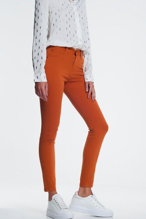 skinny jeans in orange