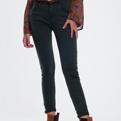 high waist skinny jeans in Khaki