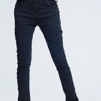 Jeans skinny con cavallo basso in grigio