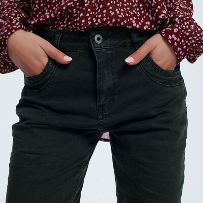 Drop crotch skinny jean in khaki