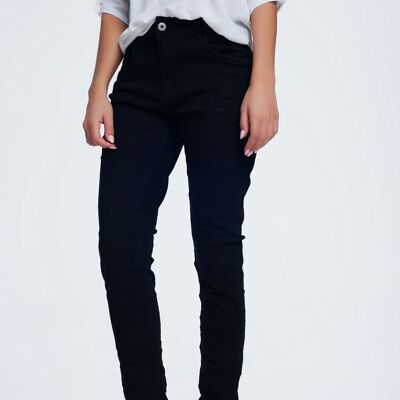 Drop crotch skinny jean in black