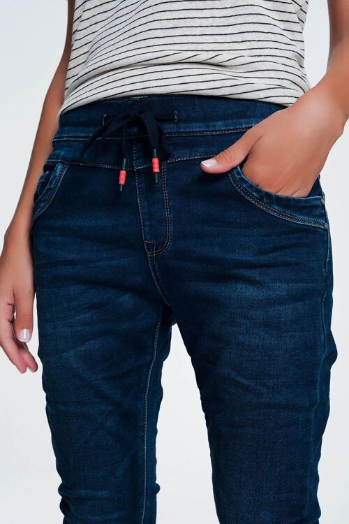 Relaxed sportspant jeans with draw cord