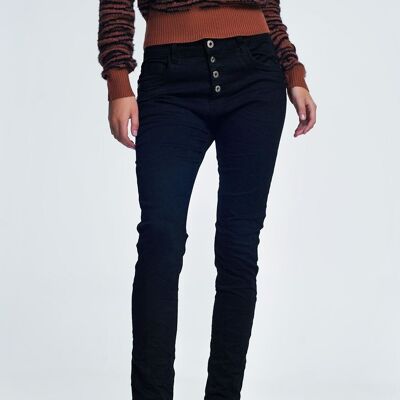 Black jeans with button closure