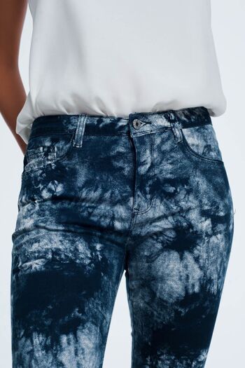 Pantalon slim teinté bleu 5