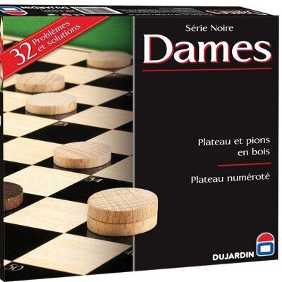 Black Series Wooden Checkers Board
