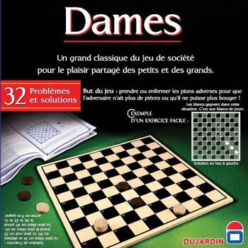 Série Noire Plateau Dames en Bois 2