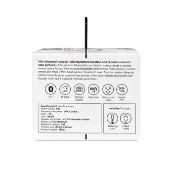 Mini enceinte Bluetooth 5W et carte TF gris 5