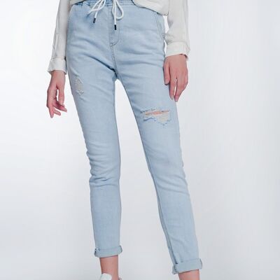 Jogger-Jeans in heller Waschung