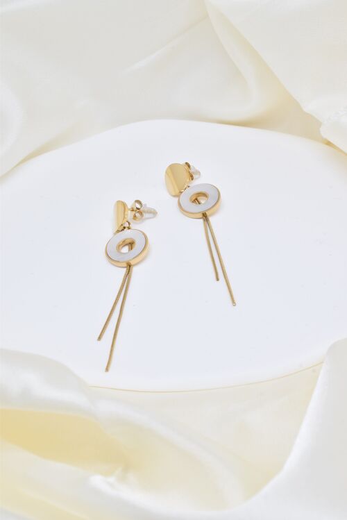 Boucles d'oreilles nacre en acier - BO100206